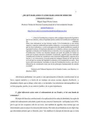 ¿De qué hablamos cuando hablamos de Derecho constitucional?